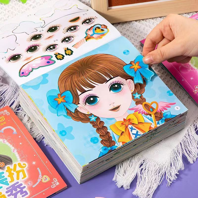 Beauty Makeup Book - Książeczka z naklejkami do przebierania księżniczek,