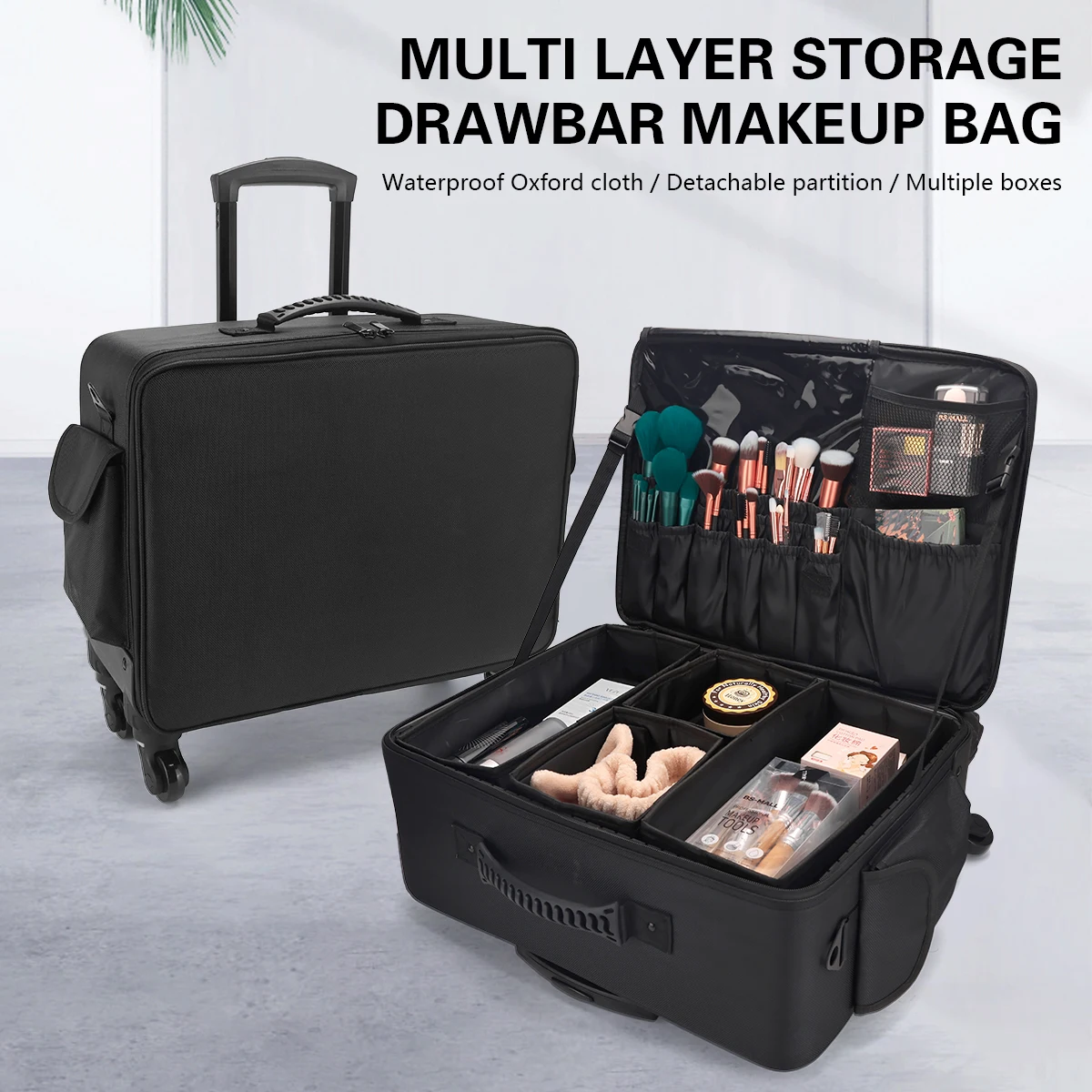 Beauty Makeup Trolley - Profesjonalny wózek fryzjerski, duży organizer kosmetyczny