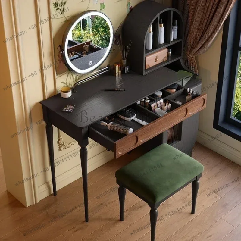 Beauty Makeup Vanity Set - Organizer LJY, czarna toaletka z szufladą,