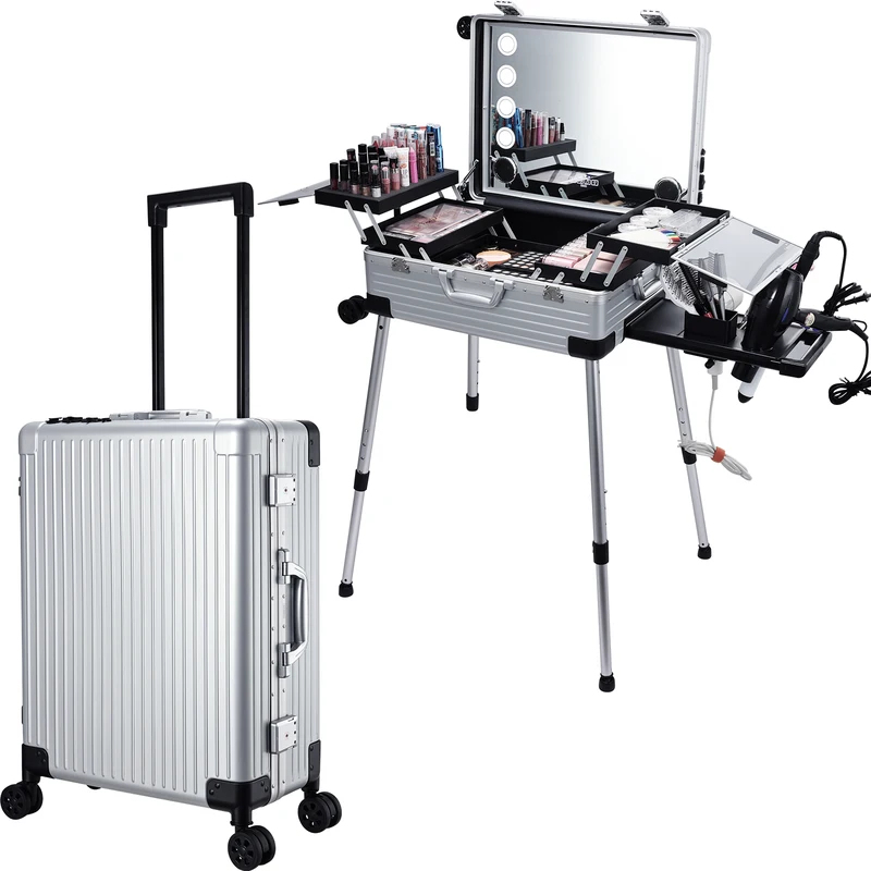 Beauty Makeup Trolley - Walizka kosmetyczna na kółkach 24'' z