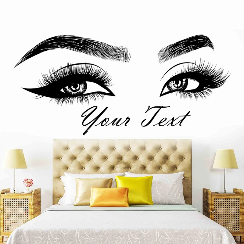 Beauty Of Makeup Quotes - Rzęsy Brwi Winylowa naklejka Salon kosmetyczny