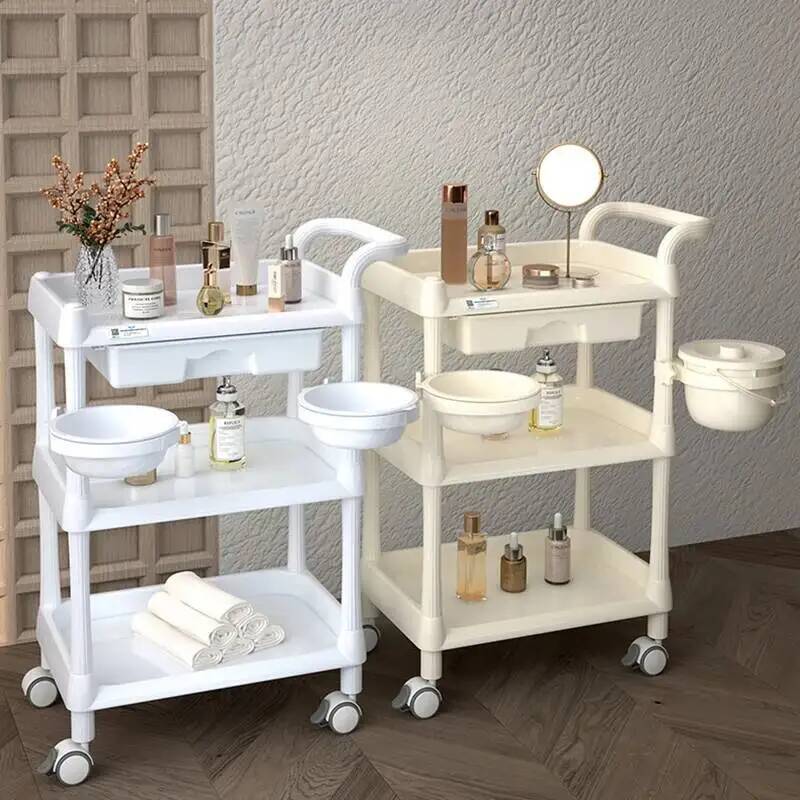 Beauty Makeup Trolley - Wózek Salonowy na Kółkach do Manicure,