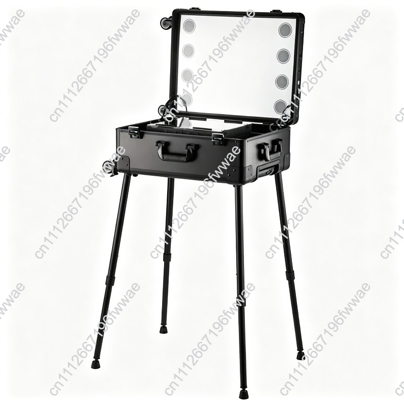 Beauty Makeup Trolley - Profesjonalny kuferek na kosmetyki z oświetleniem,