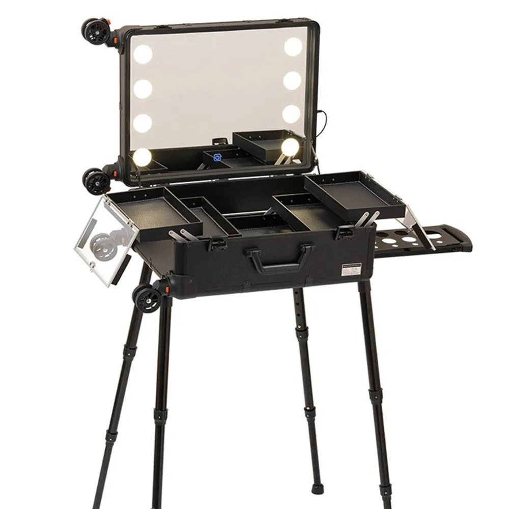 Beauty Makeup Trolley - Profesjonalna walizka kosmetyczna na kółkach z