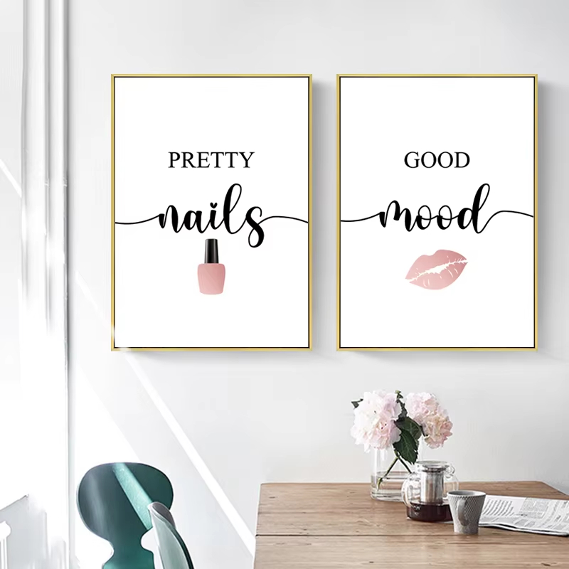 Beauty Of Makeup Quotes - Nordic Pink Women Red Lips Nail
