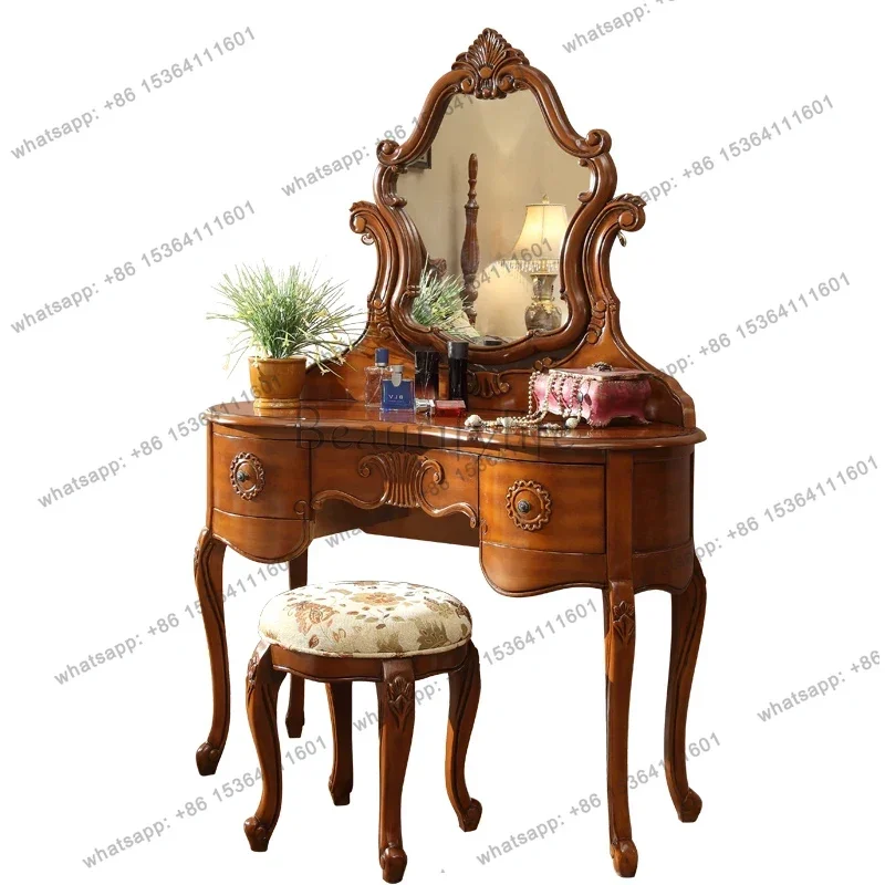Beauty Makeup Vanity Set - Toaletka do przechowywania w kolorze brązowym