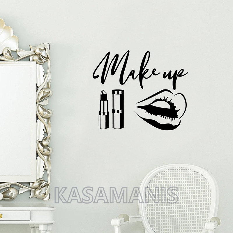 Beauty Of Makeup Quotes - Makijaż Cytat Naklejki ścienne Dekoracja salonu