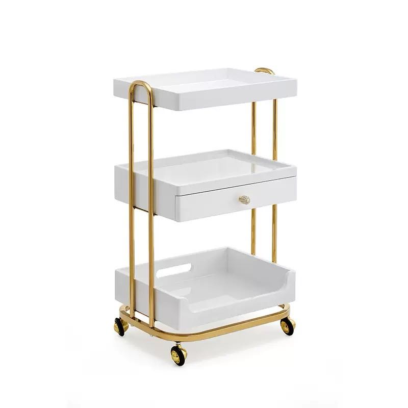 Nowoczesny Złoto-Biały Wózek S – Beauty Makeup Trolley recenzja i cena