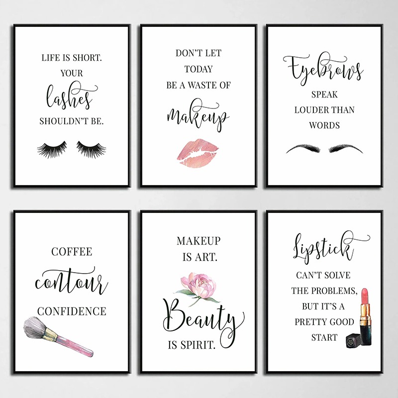 Plakat z cytatami o makijażu,  – Beauty Of Makeup Quotes recenzja i cena