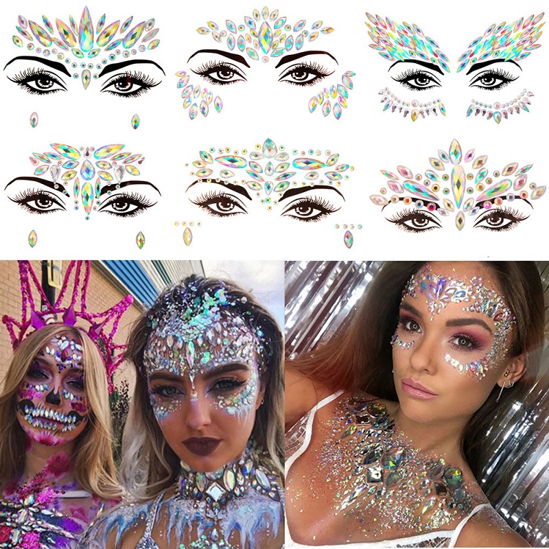 Naklejki na twarz 3D z błyszcz – Beauty Gems Makeup recenzja i cena